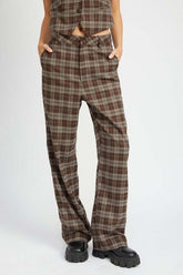 PLAID HIGH WAIST TROUSERS, Pants, $ 65.00, A Moment Of Now™